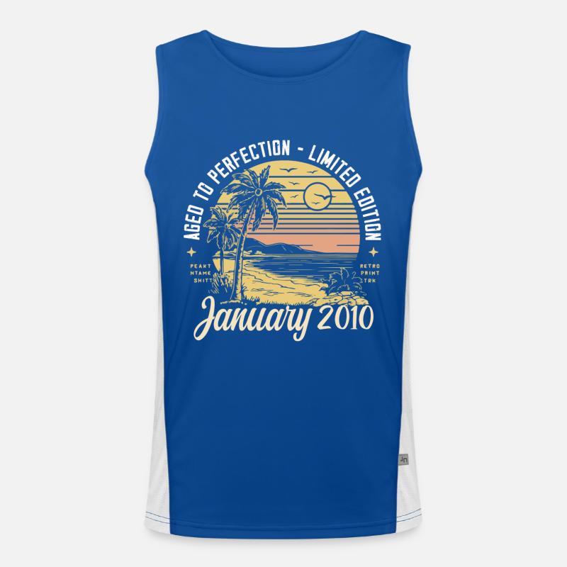 2010 Geburtstag Januar 2010 - Geschenk Januar 2010 Funktionelles Kontrast-Tank Top für Männer 