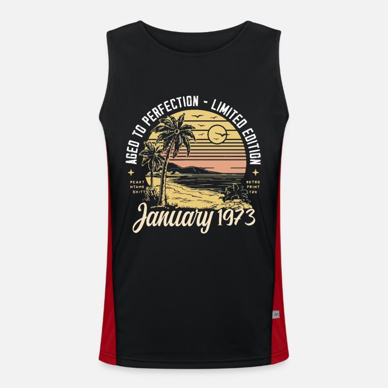 1973 Geburtstag Januar 1973 - Geschenk Januar 1973 Funktionelles Kontrast-Tank Top für Männer 