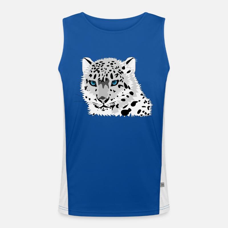 Schneeleopard Funktionelles Kontrast-Tank Top für Männer 