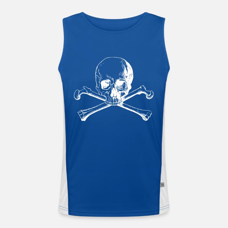 Skull with crossbones Men's Functional Contrast Tank Top 