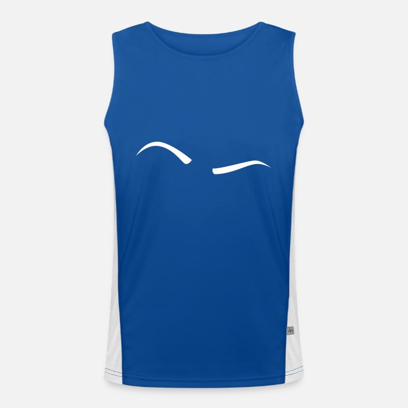 Raised Eyebrow - White Men's Functional Contrast Tank Top 