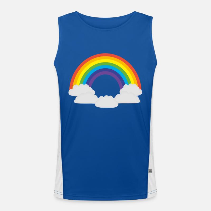 rainbow sun clouds weather rainbow sun cloud38 Men's Functional Contrast Tank Top 