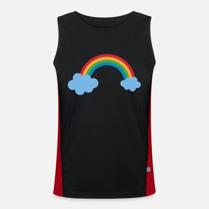 rainbow sun clouds weather rainbow sun cloud39 Men's Functional Contrast Tank Top 