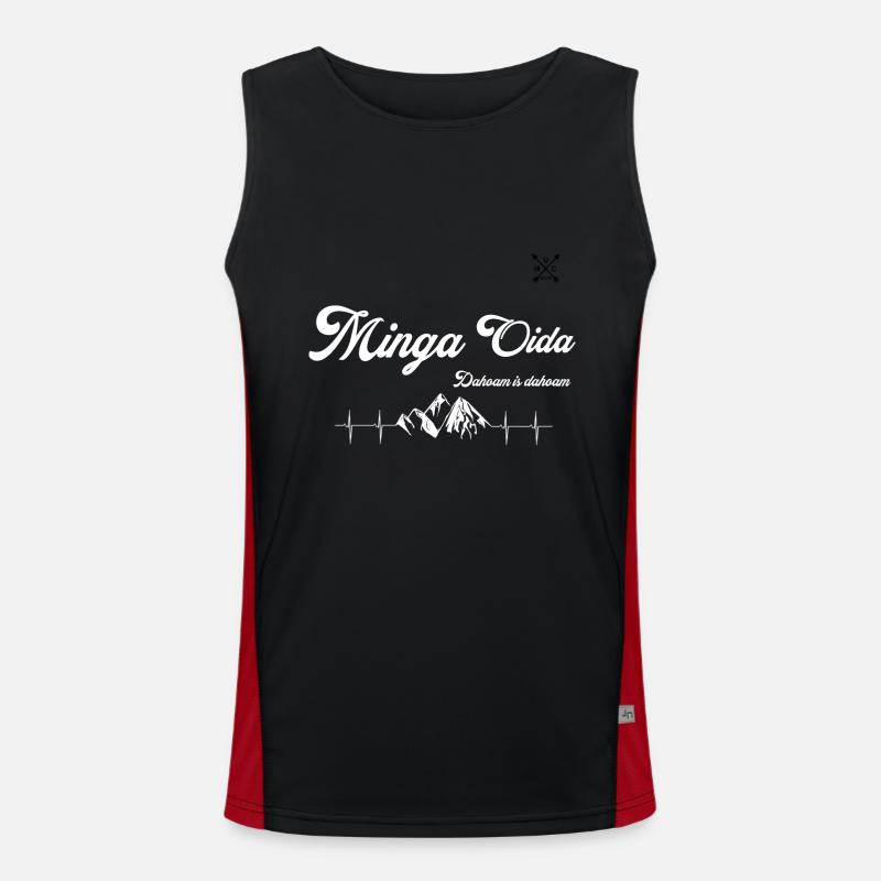 Minga Oida stuff - Men's Functional Contrast Tank Top - black/red