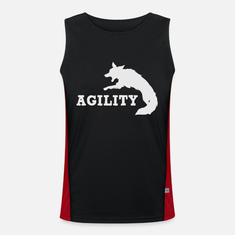 Agility Border White - Men's Functional Contrast Tank Top  - black/red