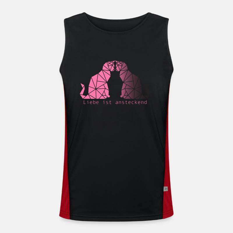 Liebe ist ansteckend Funktionelles Kontrast-Tank Top für Männer 