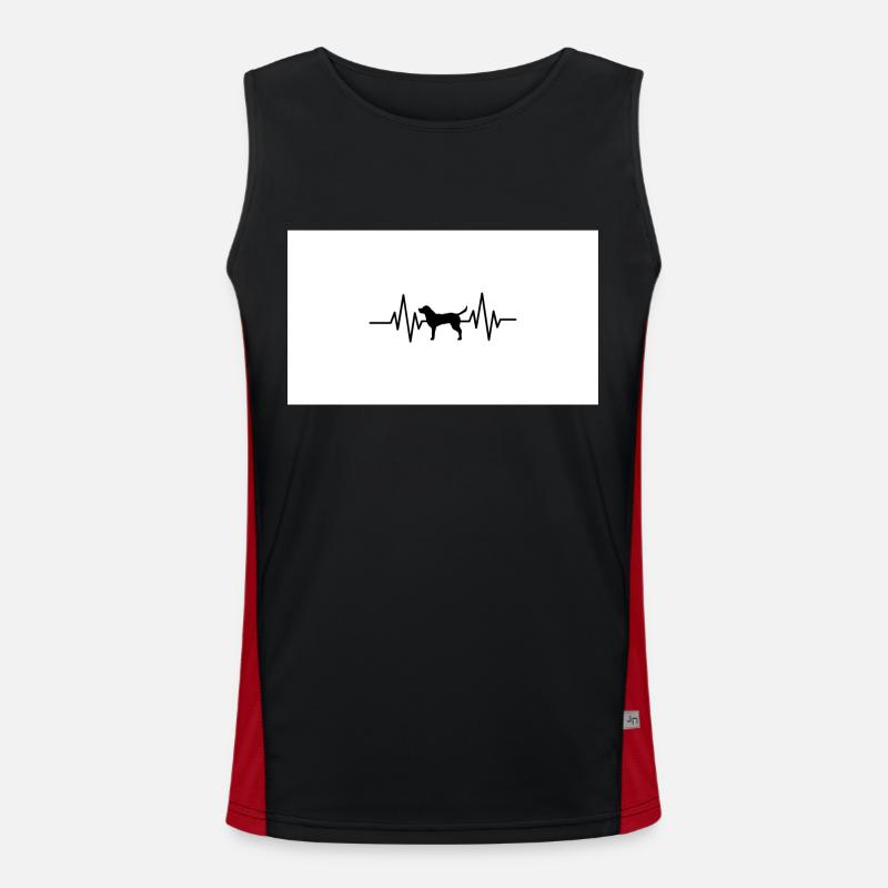 Hunde Herzschlag Design Funktionelles Kontrast-Tank Top für Männer 