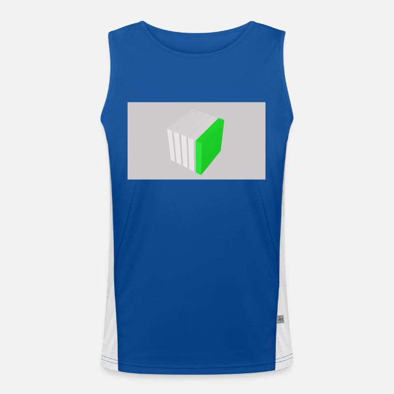 Splitting cube green Men's Functional Contrast Tank Top 