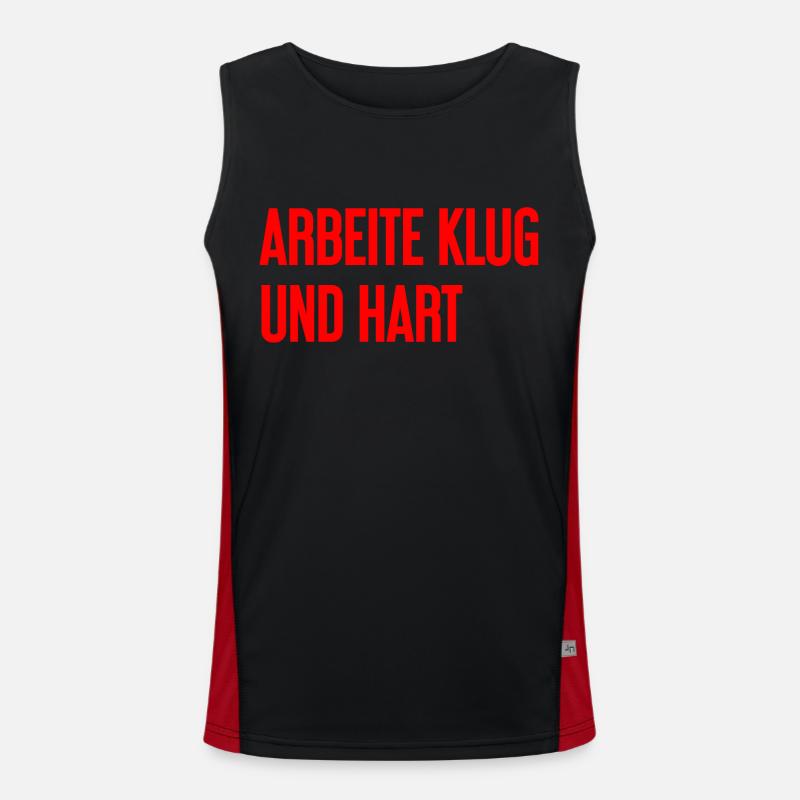 Work Smart And Hard – Success Motto For Doers Men's Functional Contrast Tank Top 