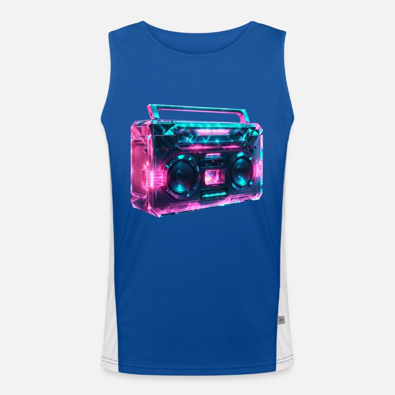 Boom box magnétophone cassette rétro wave Débardeur respirant contrasté Homme 
