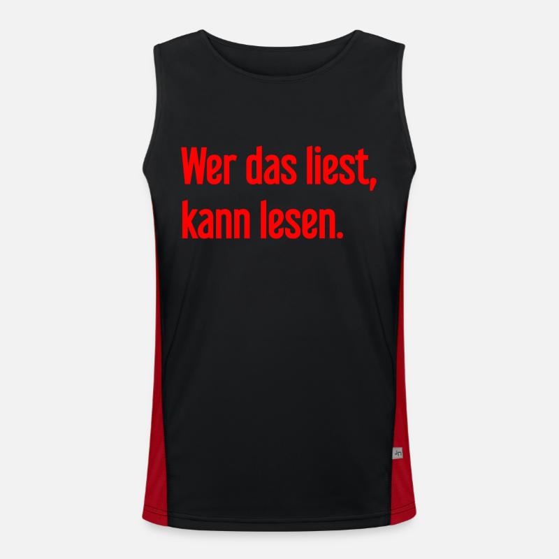 Wer das liest, kann lesen. Funktionelles Kontrast-Tank Top für Männer 