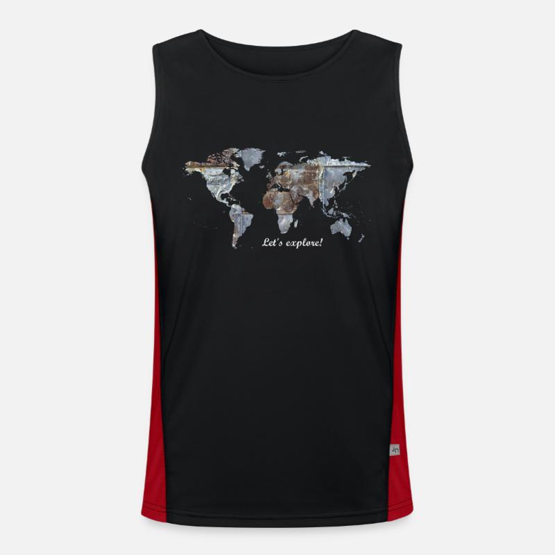 Carte du monde - Explorons! Débardeur respirant contrasté Homme 