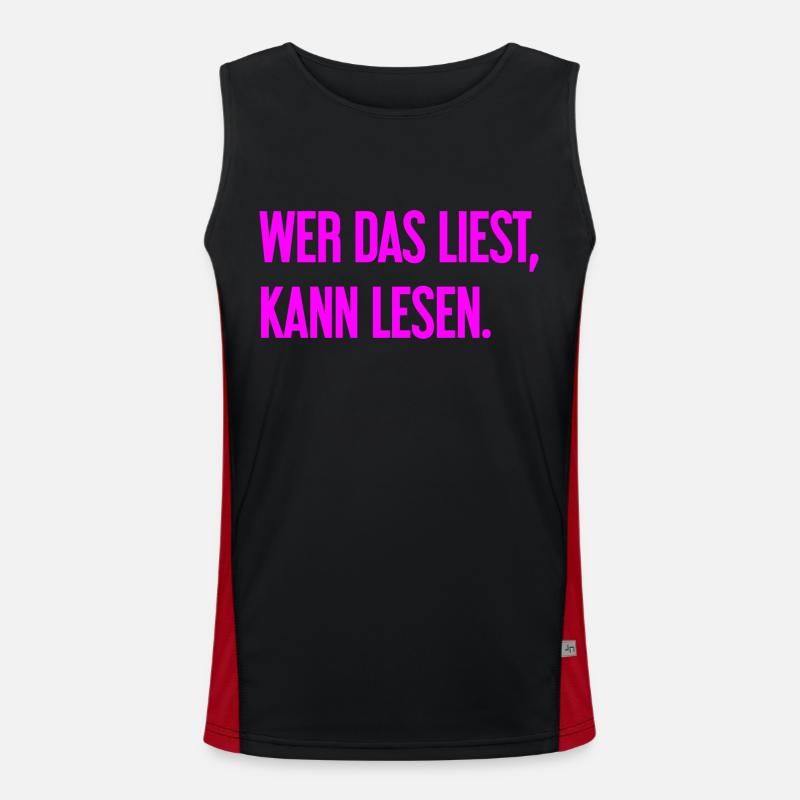 Wer das liest, kann lesen. Funktionelles Kontrast-Tank Top für Männer 