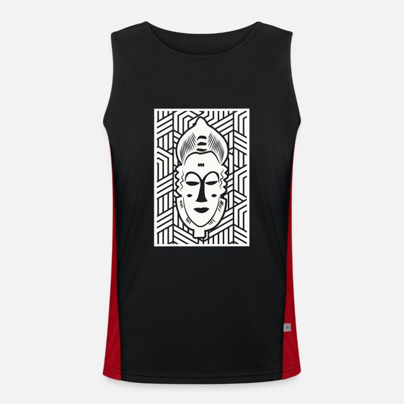 Ivory Coast - Baoulé mask Men's Functional Contrast Tank Top 