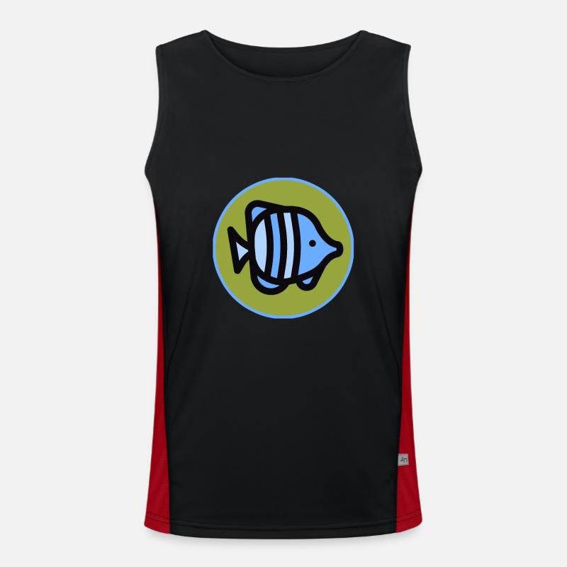 Fish - fish - poison - Men's Functional Contrast Tank Top  - black/red