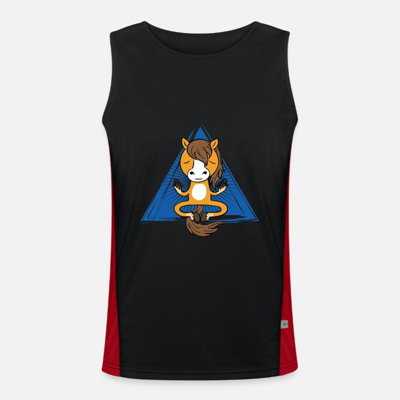 Cheval de méditation (cheval) Débardeur respirant contrasté Homme 