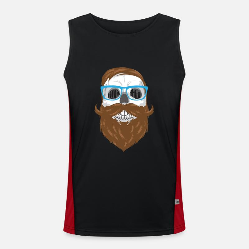Skull Hipster Funktionelles Kontrast-Tank Top für Männer 