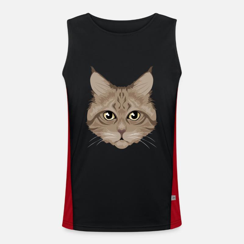 Brown Cat / Katze Funktionelles Kontrast-Tank Top für Männer 