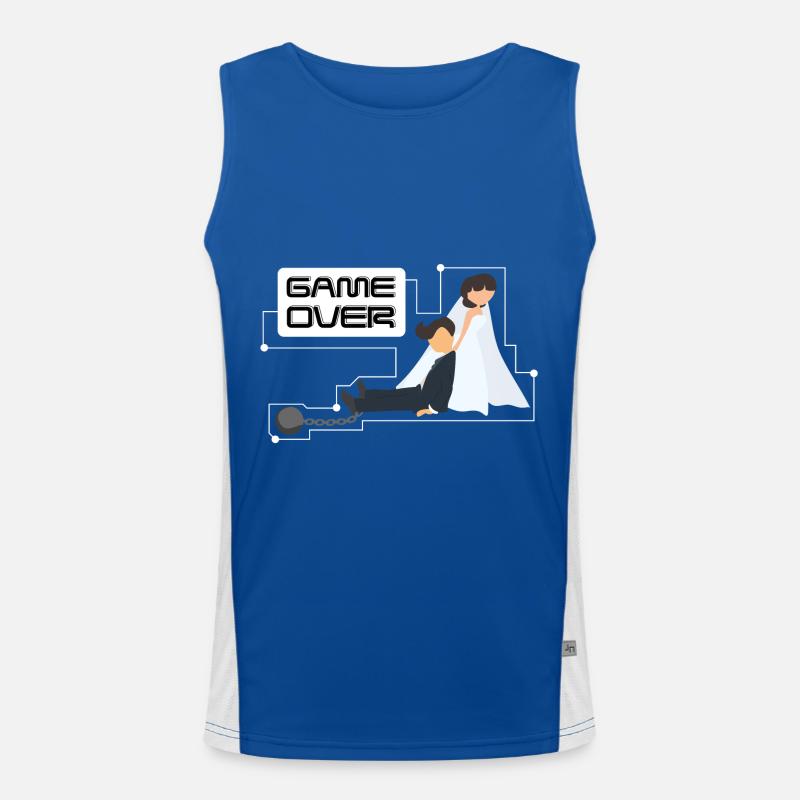 Enterrement de vie de garçon Bachelor Game Over Débardeur respirant contrasté Homme 
