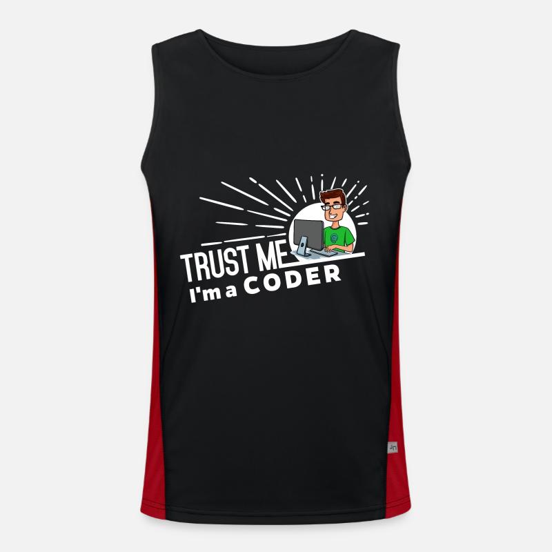 Programmer - Trust me - Men's Functional Contrast Tank Top  - black/red