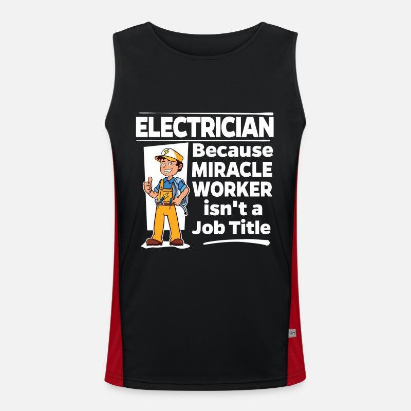 Elektriker - Mirakelarbejder - Funktionel kontrast tanktop til herrer - sort/rød