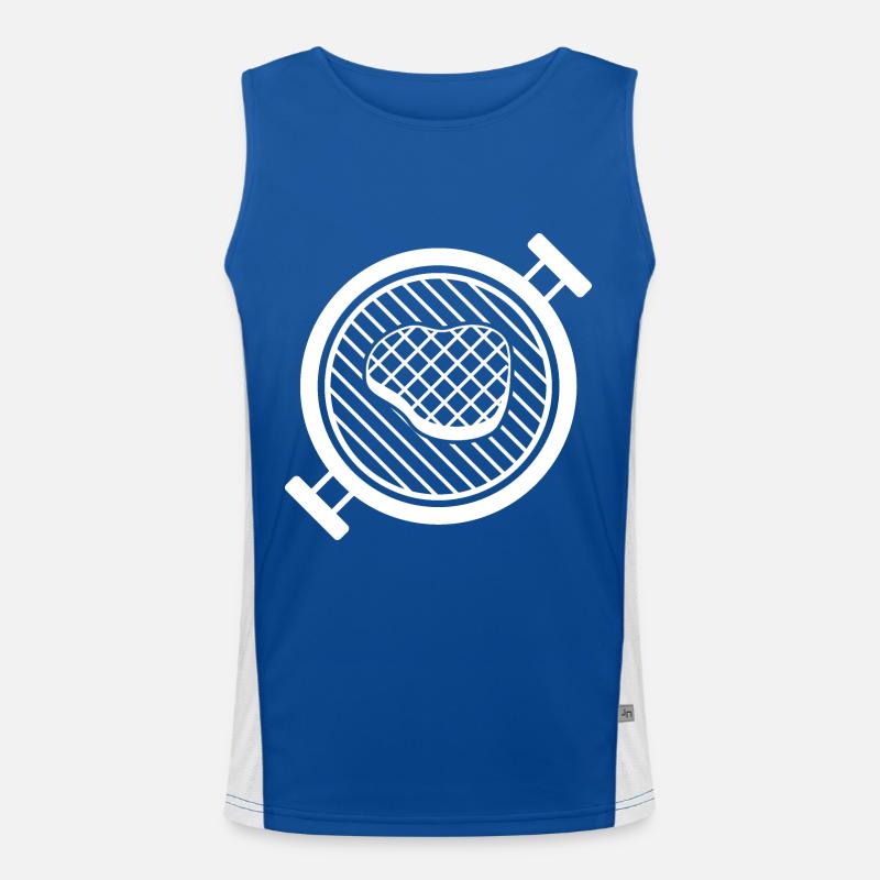 BBQ Grill mit Grillfleisch Funktionelles Kontrast-Tank Top für Männer 