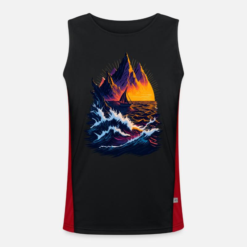 Fantastic landscape illustration Men's Functional Contrast Tank Top 