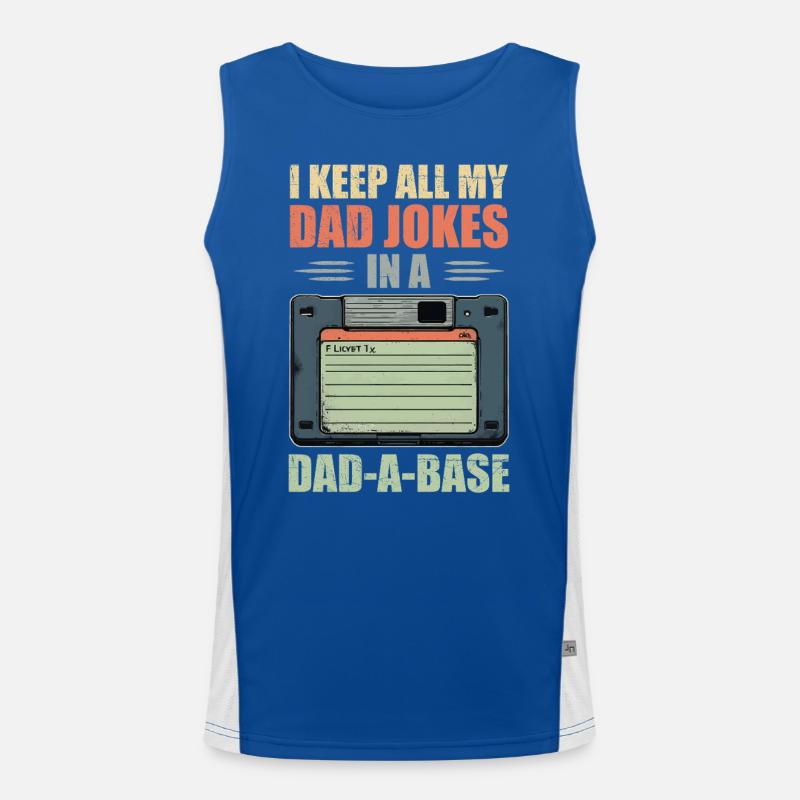 Lustige Papa-Witze im Dad-a-Base-Vintage-Vatertag Funktionelles Kontrast-Tank Top für Männer 
