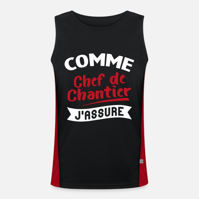 Comme Chef de chantier Cadeau humour Débardeur respirant contrasté Homme 