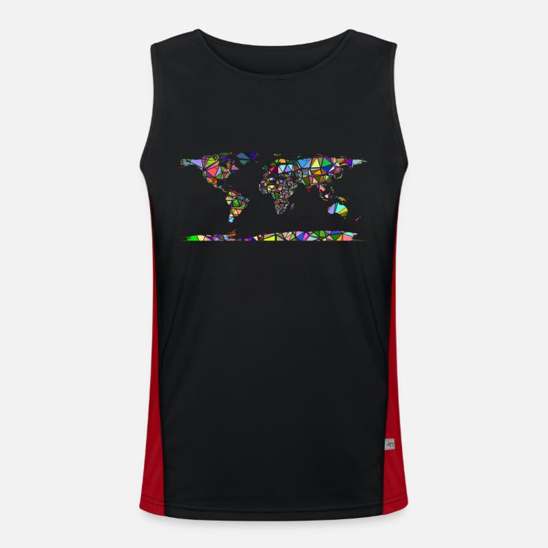 Abstract world map Men's Functional Contrast Tank Top 