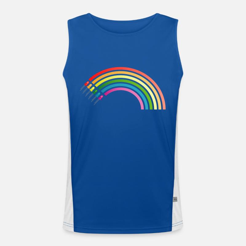 Regenbogen LED Funktionelles Kontrast-Tank Top für Männer 