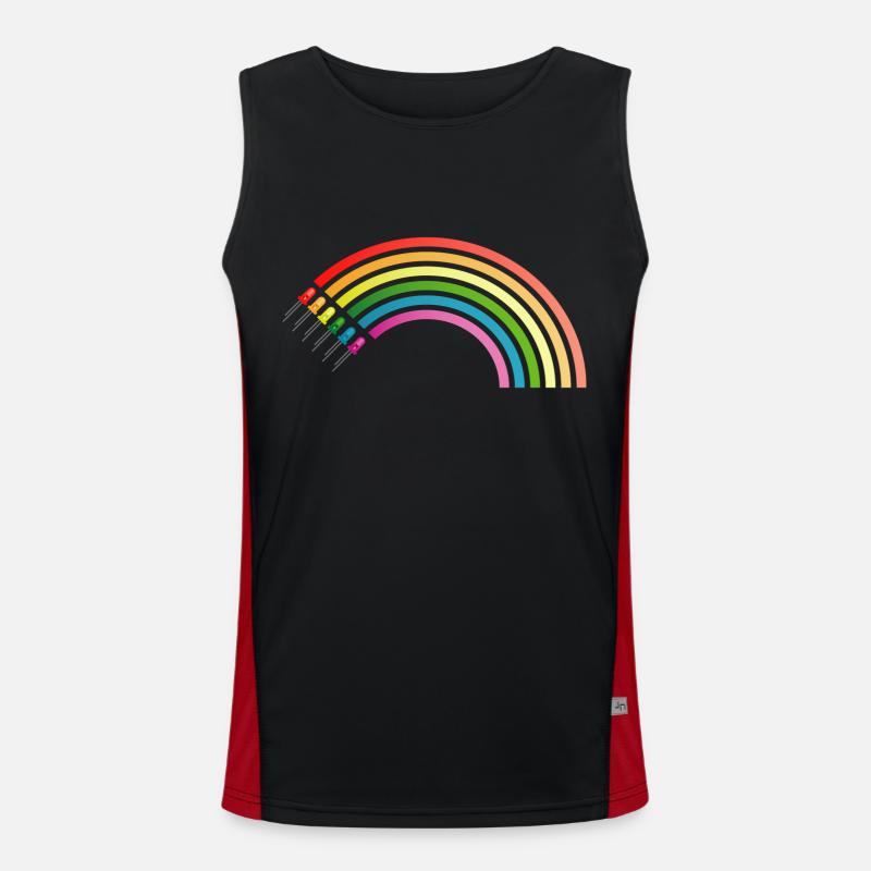 rainbow - Men's Functional Contrast Tank Top  - black/red