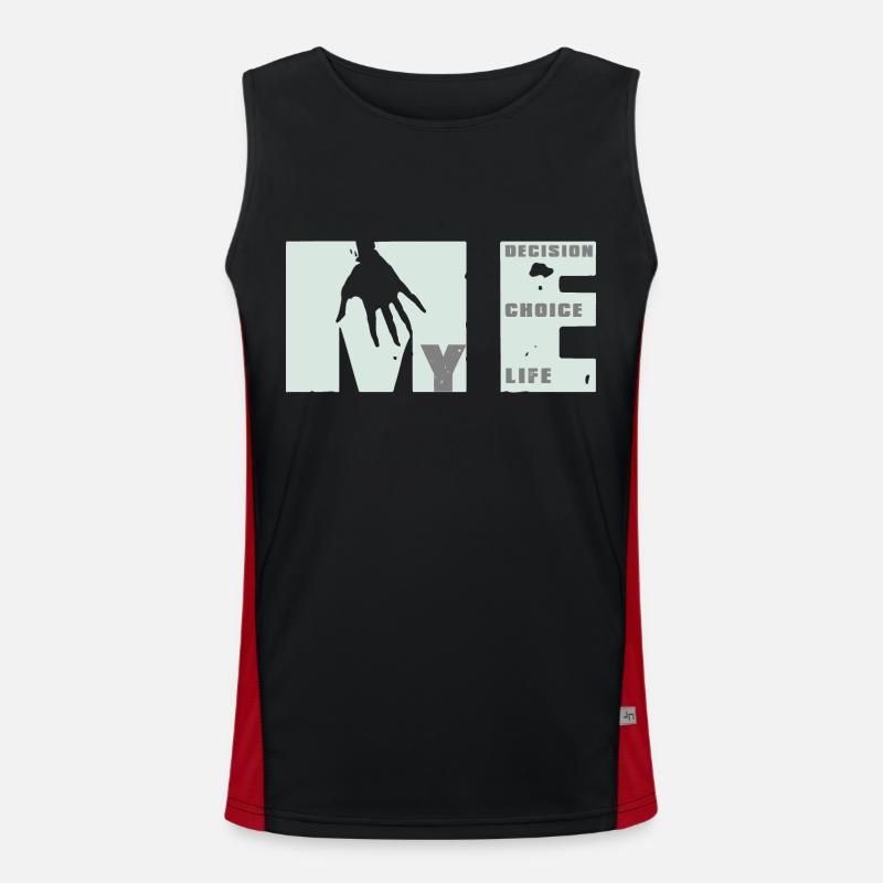 MEvolution: Choice, Decision, Life - Men's Functional Contrast Tank Top - black/red