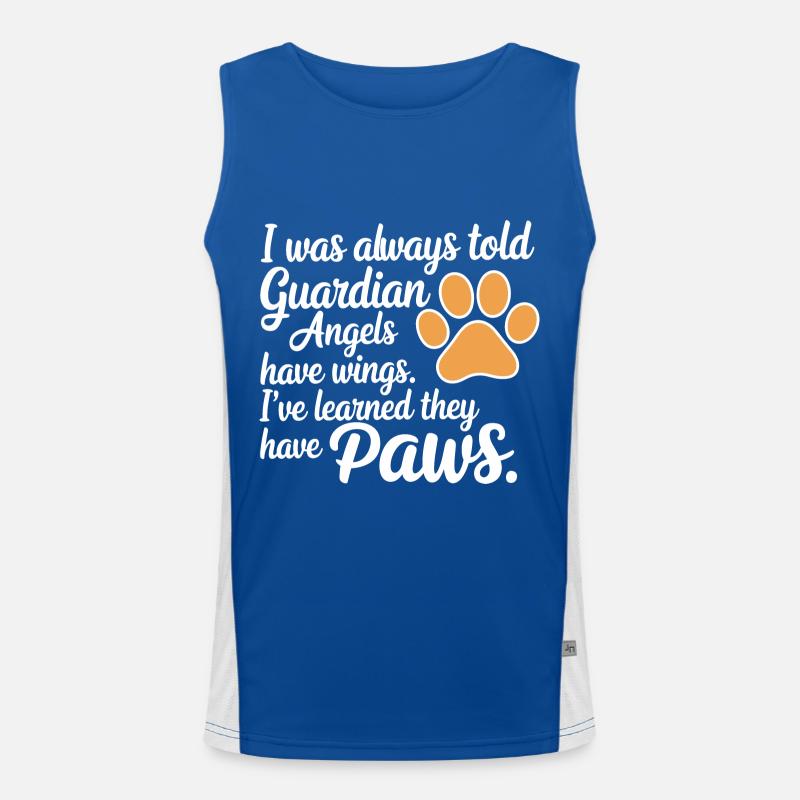 Hunde Pfote Engel Schutzengel Begleiter Hundenarr Funktionelles Kontrast-Tank Top für Männer 
