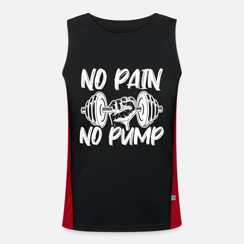 Pas de douleur pas de pompe Gym Débardeur respirant contrasté Homme 