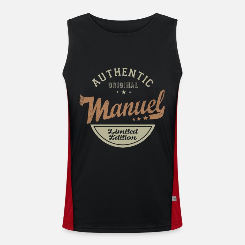 Gift manual Tshirt personalized first name manual Men's Functional Contrast Tank Top 
