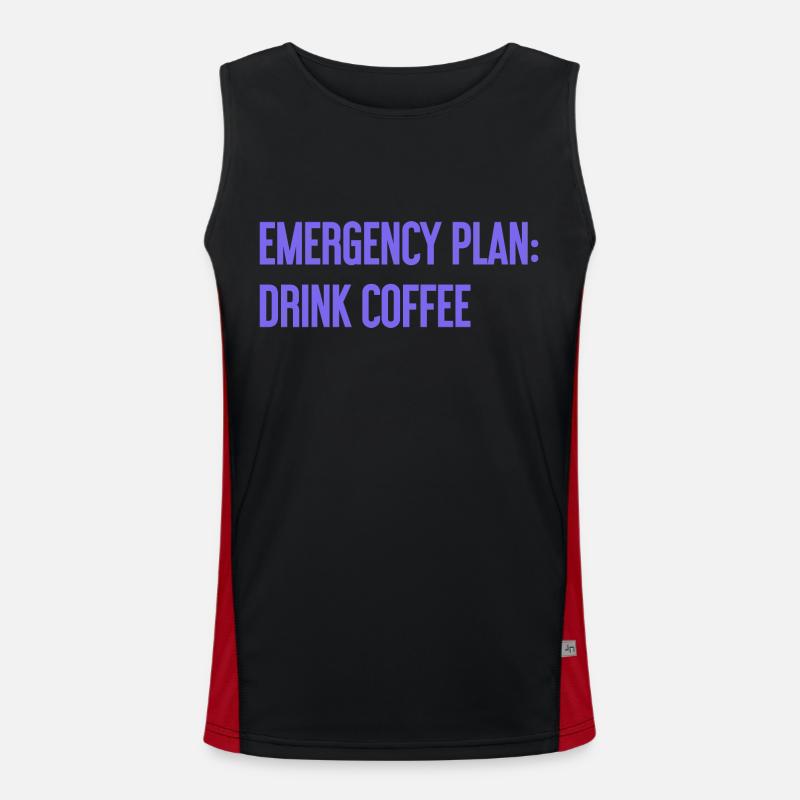 Plan d’urgence pour le café - Débardeur respirant contrasté Homme  - noir/rouge