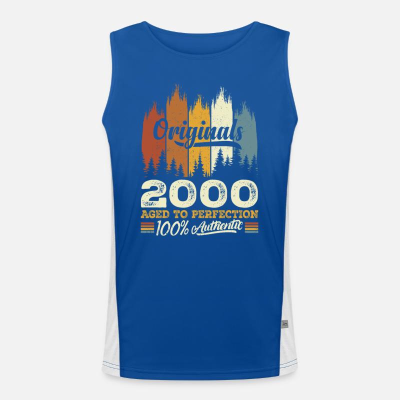 2000 Vintage Original 2000 Geburtstagsgeschenk Funktionelles Kontrast-Tank Top für Männer 