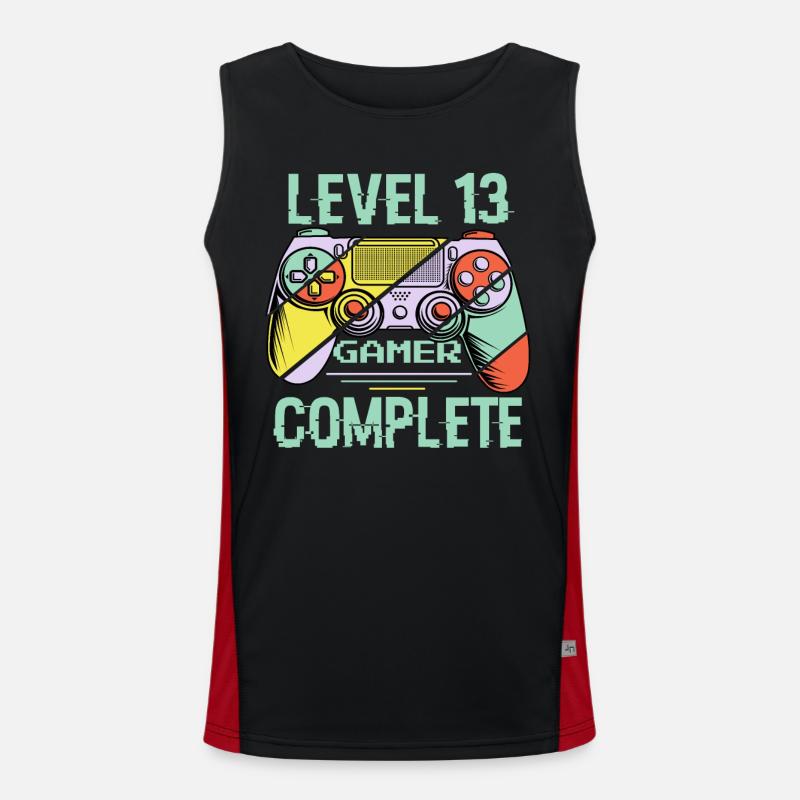 Level 13 Complete 13 Years Gamer Level 13 Complete Funktionelles Kontrast-Tank Top für Männer 
