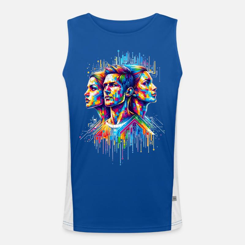 PixelPride - Pixel Pride Funktionelles Kontrast-Tank Top für Männer 