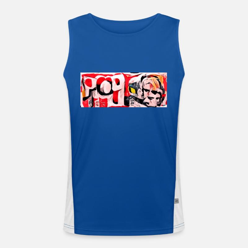 Pop Art 80´s Art Design - Farbenfroh Funktionelles Kontrast-Tank Top für Männer 