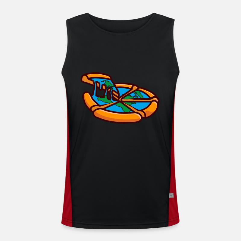flat pizza earth flat pizza soil Men's Functional Contrast Tank Top 