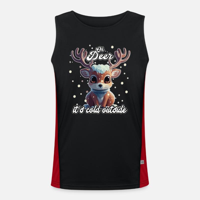 Cerf mignon mignon dans le cadeau d’hiver Débardeur respirant contrasté Homme 