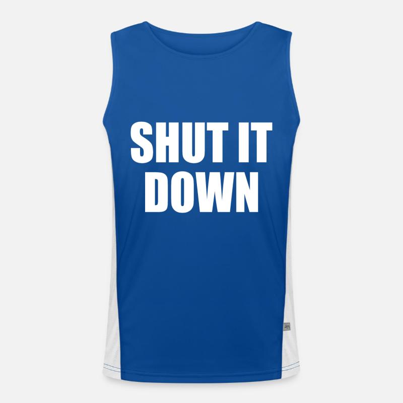shut it down Funktionelles Kontrast-Tank Top für Männer 
