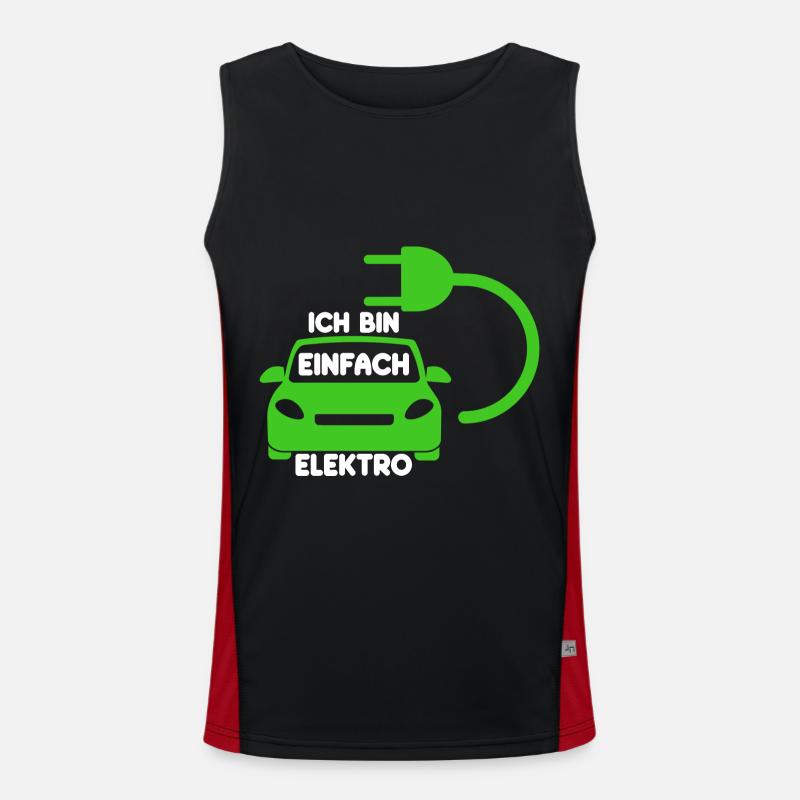 Ich bin einfach Elektro lustige Elektroauto Spruch Funktionelles Kontrast-Tank Top für Männer 