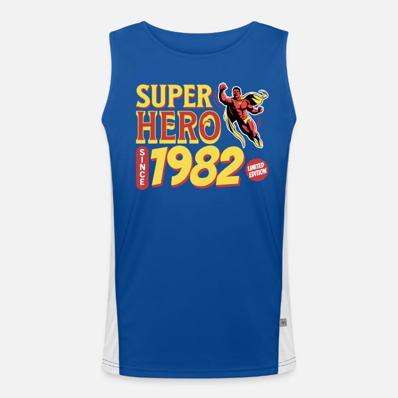 Super Heroes Since 1982 - Anniversary 40 years Men's Functional Contrast Tank Top 