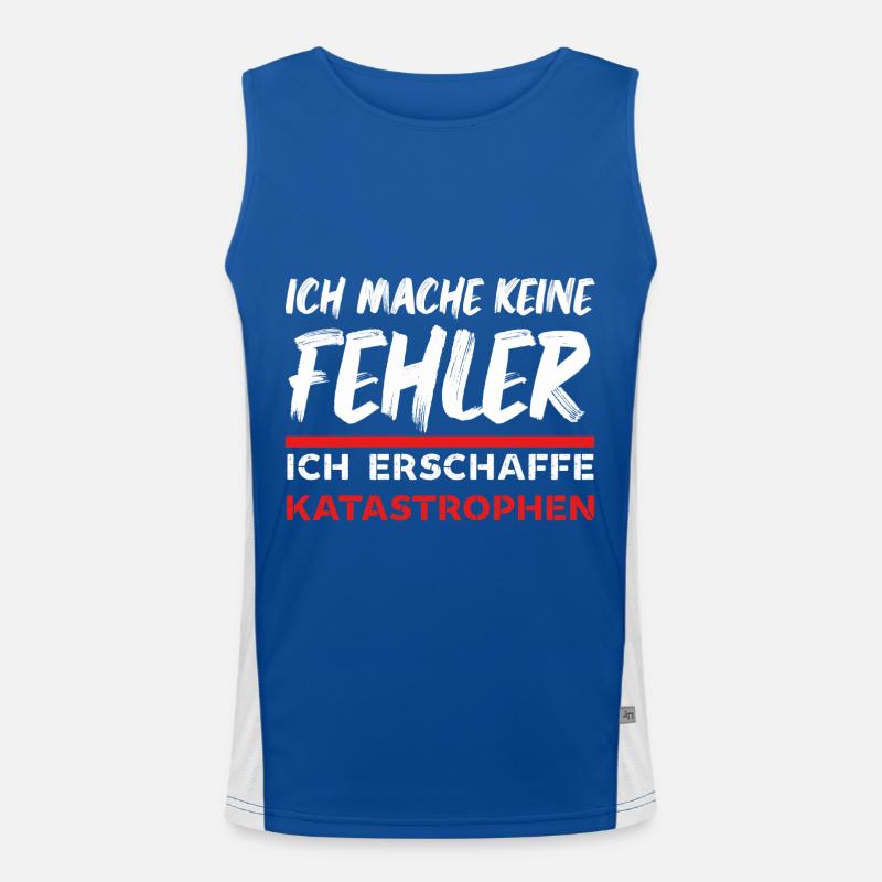 Ich mache keine Fehler ich erschaffe Katastrophen Funktionelles Kontrast-Tank Top für Männer 