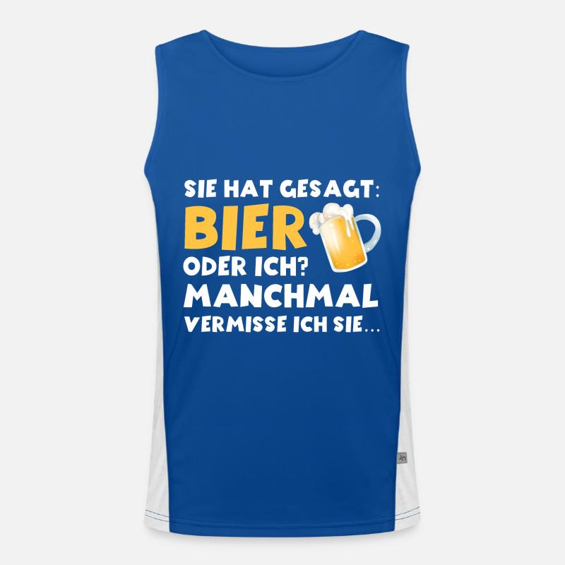 Sie hat gesagt Bier oder ich lustige Bier Sprüche Funktionelles Kontrast-Tank Top für Männer 