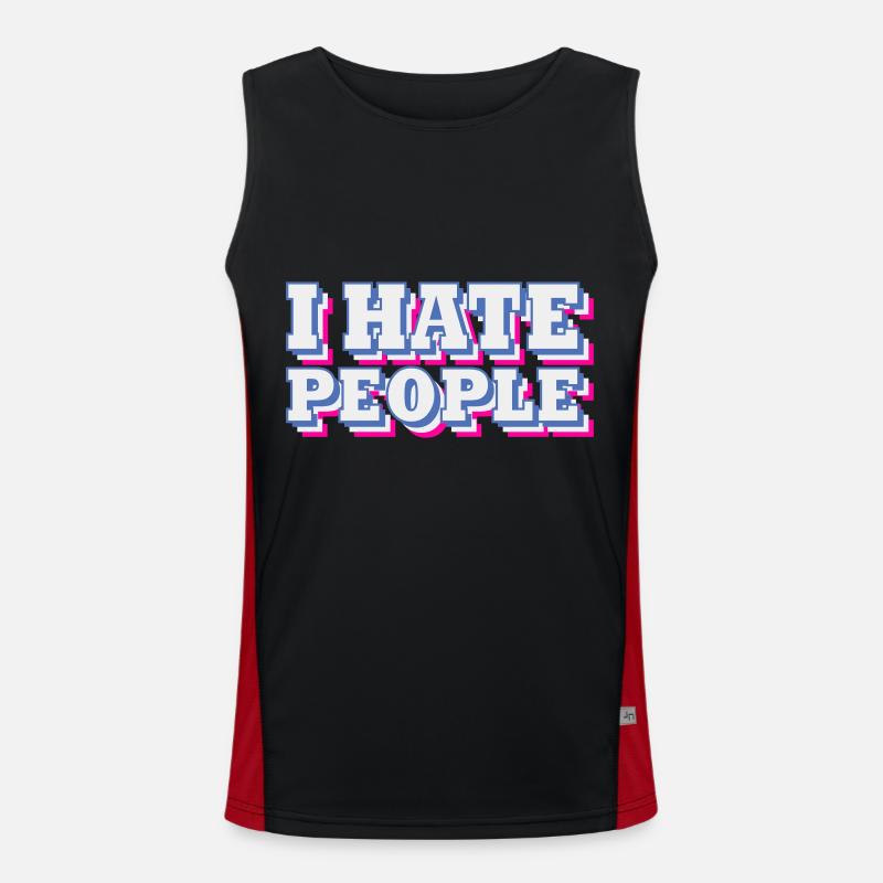 I hate people | Colors changeable Men's Functional Contrast Tank Top 