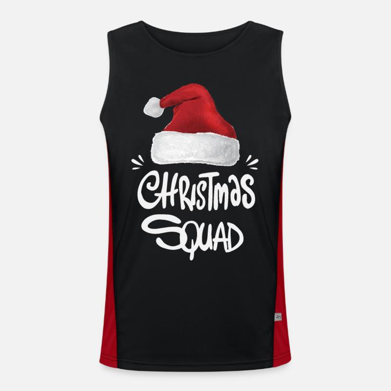 Christmas Squad - Men's Functional Contrast Tank Top  - black/red